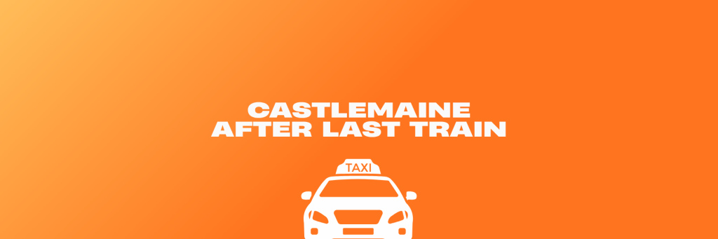 Castlemaine taxi waiting outside Castlemaine Railway Station at night